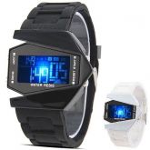 Stylish Airplane Shaped Dial Digital Watch Timepiece with