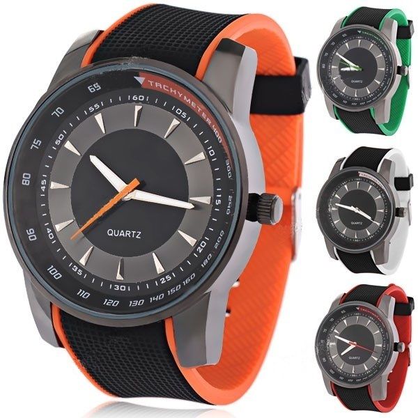 Round Case Quartz Watch Wrist Watch Timepiece with Rubber St