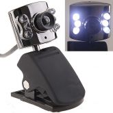 0.3MP USB 2.0 Webcam Web Camera with 6 LED Lights & Clamp